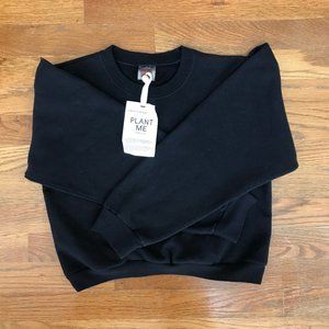 New UO Urban Renewal Cropped XS Navy Sweatshirt